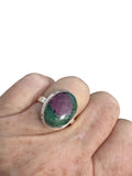 Ruby Fuchsite Solid 925 Sterling Silver Ring 8