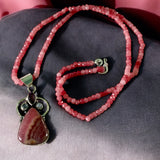 Rhodochrosite Solid 925 Sterling Silver Pendant Necklace