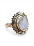 Rainbow Moonstone Solid 925 Sterling Silver Ring 9