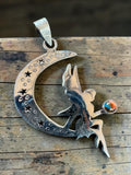 Fairy Turquoise and Oyster Solid 925 Sterling Silver Pendant