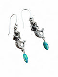 Mermaid Fire Opal Solid 925 Sterling Silver Earrings