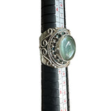 Aquamarine Solid 925 Sterling Silver Ring 5.5