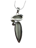 Green Amethyst / Prasiolite, Peridot, Moonstone Solid 925 Sterling Silver Pendant on 20 inch chain necklace