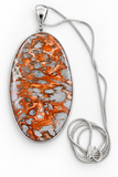 Mushroom Jasper Solid 925 Sterling Silver Pendant with chain