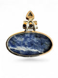 Sodalite & Blue Topaz Solid 925 Sterling Silver Pendant