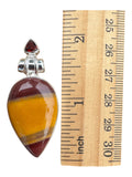 Mookaite Jasper & Garnet Solid 925 Sterling Silver Pendant