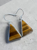 Tiger Eye Solid 925 Sterling Silver Earrings