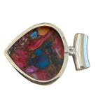 Kingman Pink Dahlia Solid 925 Sterling Silver Pendant