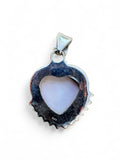 Heart Pink Conch Solid 925 Sterling Silver Pendant