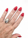 White Buffalo Solid 925 Sterling Silver Ring 7
