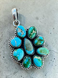 Sonoran Gold Turquoise Solid 925 Sterling Silver Pendant