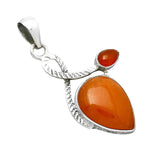 Orange Aventurine Solid 925 Sterling Silver Pendant