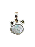 Pearl Multi-Stone Solid 925 Sterling Silver Pendant