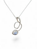 Rainbow Moonstone Solid 925 Sterling Silver Pendant with chain