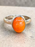 Spiny Oyster Solid 925 Sterling Silver Ring 6