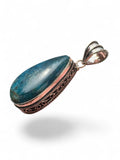 Blue Apatite Silver Overlay Pendant