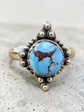 Golden Hills Turquoise Solid 925 Sterling Silver Ring 9.5