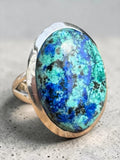 Blue Bird Azurite Solid 925 Sterling Silver Ring 6