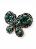 Big Butterfly Tibetan Turquoise Solid 925 Sterling Silver Ring ADJ