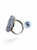 Amethyst Stalactite Solid 925 Sterling Silver Ring 8