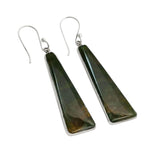 Moss Agate Solid 925 Sterling Silver Earrings