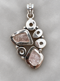Rose Quartz Silver Overlay Pendant
