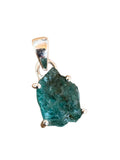 Rough neon Blue Apatite Solid 925 Sterling Silver Pendant