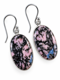 Rhodonite Solid 925 Sterling Silver Earrings