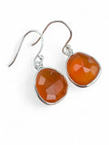 Faceted Carnelian Solid 925 Sterling Silver Earrings