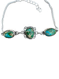 Sonoran Gold Turquoise Solid 925 Sterling Silver Bracelet