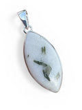 Green Tourmaline in Quartz Solid 925 Sterling Silver Pendant