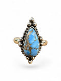 Golden Hills Turquoise Solid 925 Sterling Silver Ring 8