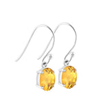 Citrine Solid 925 Sterling Silver Earrings