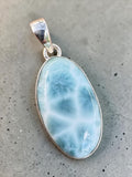 Caribbean Larimar Solid 925 Sterling Silver Pendant