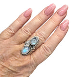 Rainbow Moonstone Solid 925 Sterling Silver Ring 6.5