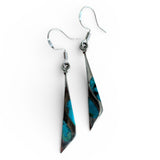 Turquoise inlay Solid 925 Sterling Silver Earrings