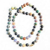 24 inch 8 mm Indian Agate & Lava Rock Beaded Necklace