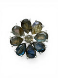 Labradorite flower Solid 925 Sterling Silver Ring 5