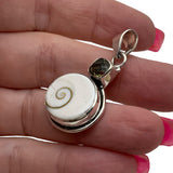 Shiva Shell & Smoky Solid 925 Sterling Silver Pendant