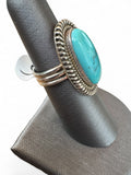 Kingman Turquoise Solid 925 Sterling Silver Ring 6