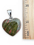 Unakite Heart Solid 925 Sterling Silver Pendant