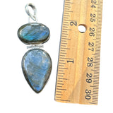Double Labradorite Solid 925 Sterling Silver Pendant