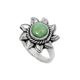 SUN Variscite Solid 925 Sterling Silver Ring 5