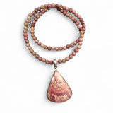 Rhodochrosite Solid 925 Sterling Silver Pendant Necklace