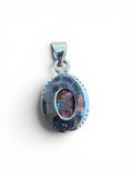 Kingman Pink Dahlia Turquoise Solid 925 Sterling Silver Pendant