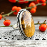 Tiger Eye Solid 925 Sterling Silver Ring 8