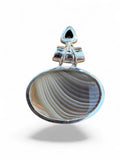 Botswana Agate & Onyx Solid 925 Sterling Silver Pendant