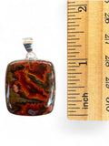 Seam Agate Solid 925 Sterling Silver Pendant