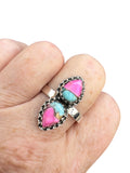 Kingman Cotton Candy Turquoise Solid 925 Sterling Silver Ring 11