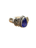 Tanzanite Solid 925 Sterling Silver cluster Ring 6
